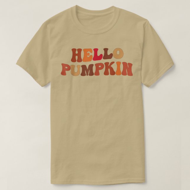 Camiseta Happy Fall Hello Pumpkin Retro Fall Autumn Vibes  (Diseño del anverso)