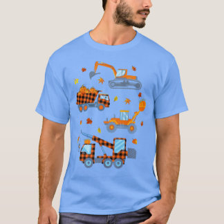 Camiseta Happy Fall Pumpkin Crane Truck Construction Toddle