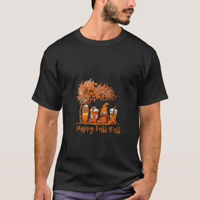 Camiseta Happy Fall Y all Gnome Autumes Gnomes Pumpkin Spic (Anverso)