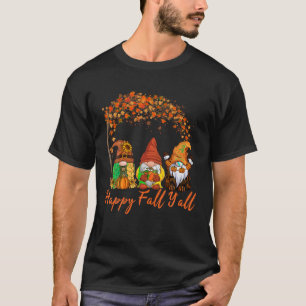 Camiseta Happy Fall Y all Gnomes Pumpkin Otoño Thanksgivin