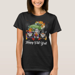 Camiseta Happy Fall Y_all Truck Team Gnome Pumpkin Otoño