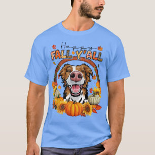 Camiseta Happy Fall Yall Brittany Watercolor Pumpkin Autumn