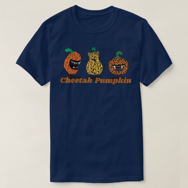 Camiseta Happy Fall Y'All Cheetah Pumpkin Face Leopard Wome (Diseño del anverso)