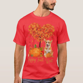 Camiseta Happy Fall Yall Corgi Dog Pumpkin Thanksgiving336