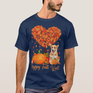 Camiseta Happy Fall Yall Corgi Dog Pumpkin Thanksgiving825
