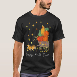 Camiseta Happy Fall Y'All Corgi & Pumpkin Autumn Leaves Tha