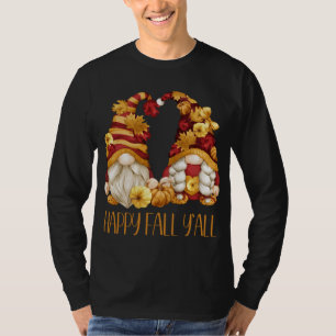 Camiseta Happy Fall Y'all Cute Gnomes Pumpkin Autumn Tree F