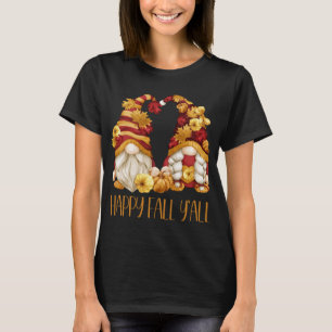 Camiseta Happy Fall Y'all Cute Gnomes Pumpkin Autumn Tree F