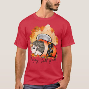 Camiseta Happy Fall Yall Cute Hedgehog Halloween Flower Aut