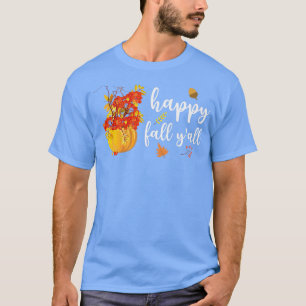 Camiseta Happy Fall Yall Cute Pumpkin Leaves Otoño otoño Se