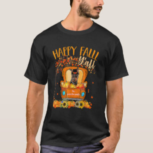 Camiseta Happy Fall Y'all Doberman Dog on Truck Pumpkin Fal