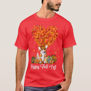 Camiseta Happy Fall Yall Funny Corgi Autumn Pumpkins