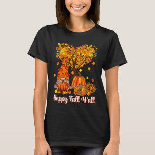 Camiseta Happy Fall Y'all Funny Gnome Leopard Pumpkin Autum