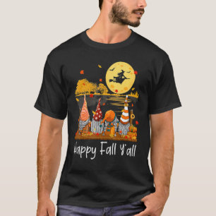 Camiseta Happy Fall Y'all Gnome Friend Pumpkin Autumn Gnom