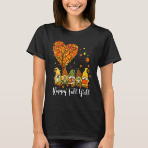 Camiseta Happy Fall Y'all Gnome Leopard Pumpkin Otoño Gno