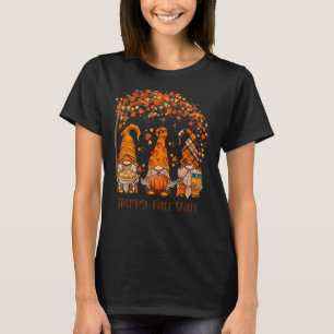 Camiseta Happy Fall Y'all Gnome Otumn Gnomes Pumpkin Spice