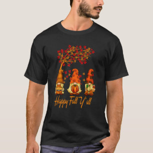Camiseta Happy Fall Y'all Gnome Otumn Gnomes Pumpkin Spice