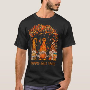 Camiseta Happy Fall Y'all Gnome Otumn Gnomes Pumpkin Spice