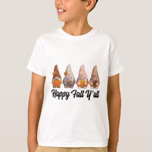 Camiseta Happy Fall Y'all Gnome Pumpkin Funny Autumes Gnome