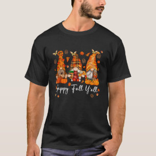 Camiseta Happy Fall Yall Gnome Pumpkin Funny Gnomes de Otoñ