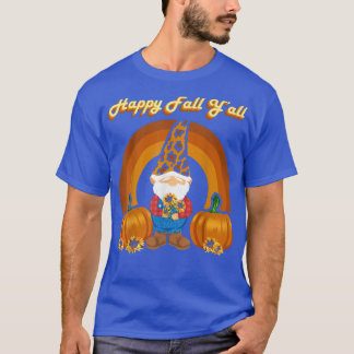 Camiseta Happy Fall Y'all Gnomes Autumn Fall Leopard Print
