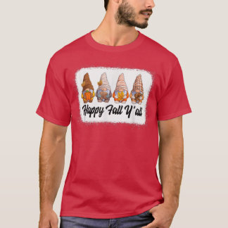 Camiseta Happy Fall Yall Gnomes Leopard pumpkin otoño que