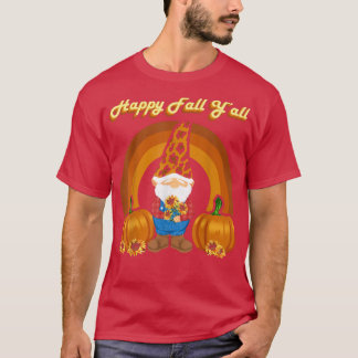 Camiseta Happy Fall Yall Gnomes Otoño Fall Leopard Print P