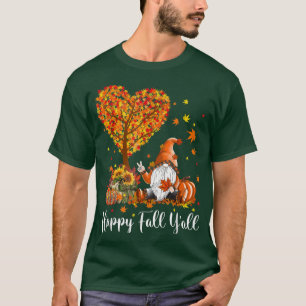 Camiseta Happy Fall Y'All Gnomes Pumpkin Autumn Vibes Graci