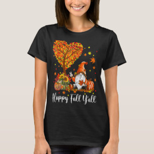 Camiseta Happy Fall Y'All Gnomes Pumpkin Autumn Vibes Graci