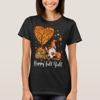 Camiseta Happy Fall Y'All Gnomes Pumpkin Autumn Vibes Graci