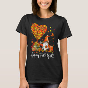 Camiseta Happy Fall Y'All Gnomes Pumpkin Autumn Vibes Graci