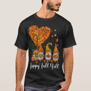 Camiseta Happy Fall Y'All Gnomes Pumpkin Autumn Vibes Graci