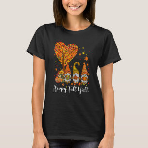 Camiseta Happy Fall Y'All Gnomes Pumpkin Autumn Vibes Graci