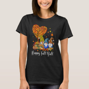 Camiseta Happy Fall Y'All Gnomes Pumpkin Autumn Vibes Graci
