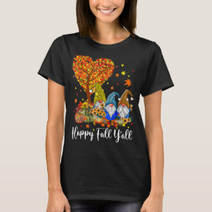 Camiseta Happy Fall Y'All Gnomes Pumpkin Autumn Vibes Graci