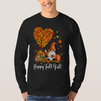 Camiseta Happy Fall Y'all Gnomes Pumpkin Autumn Vibes Thank