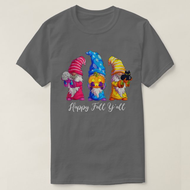 Camiseta Happy Fall Yall Halloween Gnomes Pumpkin Autumn Fa (Diseño del anverso)
