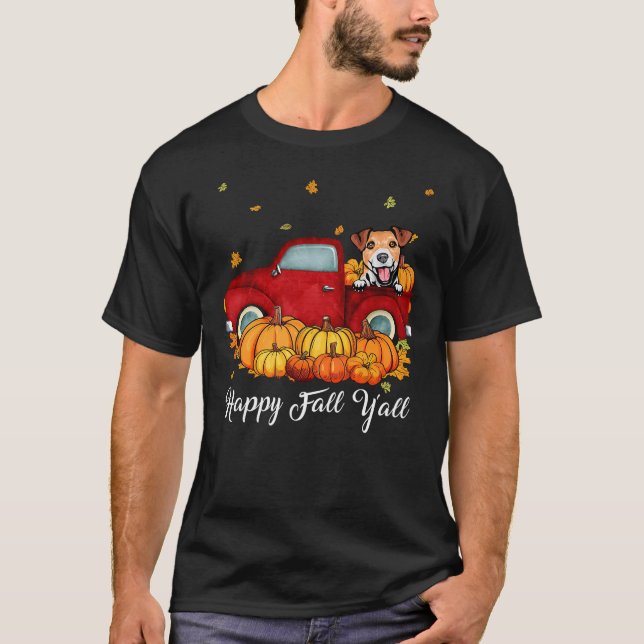 Camiseta Happy Fall Y'all Jack Russell Terrier Dog Truck Pu (Anverso)