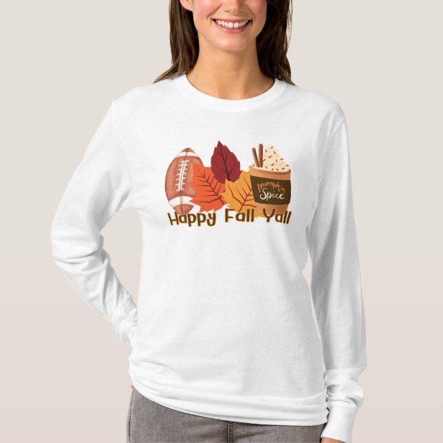 Camiseta Happy Fall Yall Long sleeve (Anverso)