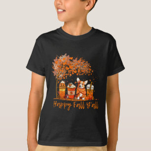 Camiseta Happy Fall Y'all Otoño Corgi Halloween Pumpkin Sp