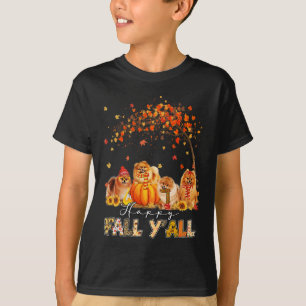 Camiseta Happy Fall Yall Pomeranian Autumanian Lover Pumpki
