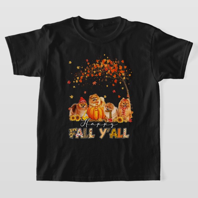Camiseta Happy Fall Yall Pomeranian Autumanian Lover Pumpki (Distribución)