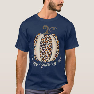 Camiseta Happy Fall Yall Pumpkin Leopard Print Thanksgiving