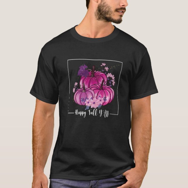Camiseta Happy Fall Yall Pumpkins Leopard Autumt Fall Pump (Anverso)