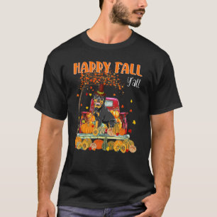 Camiseta Happy Fall Y'all Rottweiler Dog on Truck Pumpkin F