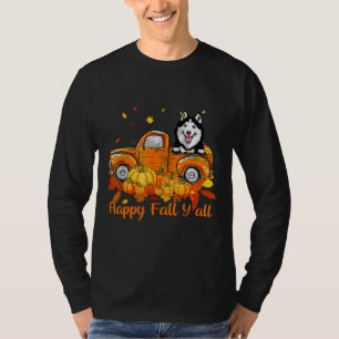 Camiseta Happy Fall Yall Siberian Husky Dog Truck Calabaza 