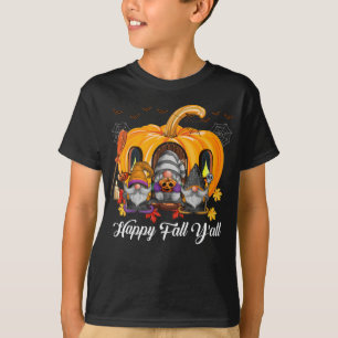 Camiseta Happy Fall Y'all Team Gnome Pumpkin Autumn Gnomes