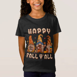 Camiseta Happy Fall Yall Three Gnomes Leopard Sunflower