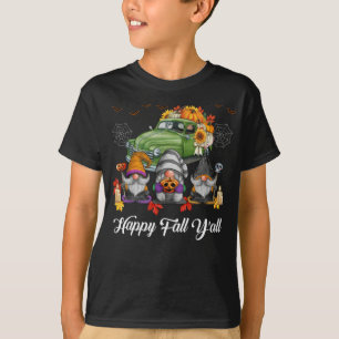Camiseta Happy Fall Y'all Truck Team Gnome Pumpkin Otoño