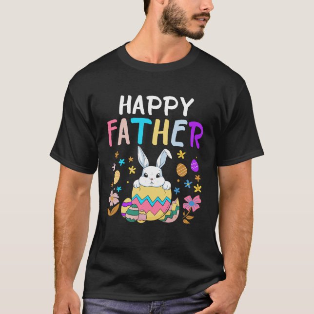 Camiseta Happy Father Happy Easter Day Men Dad Rabbit Bunny (Anverso)